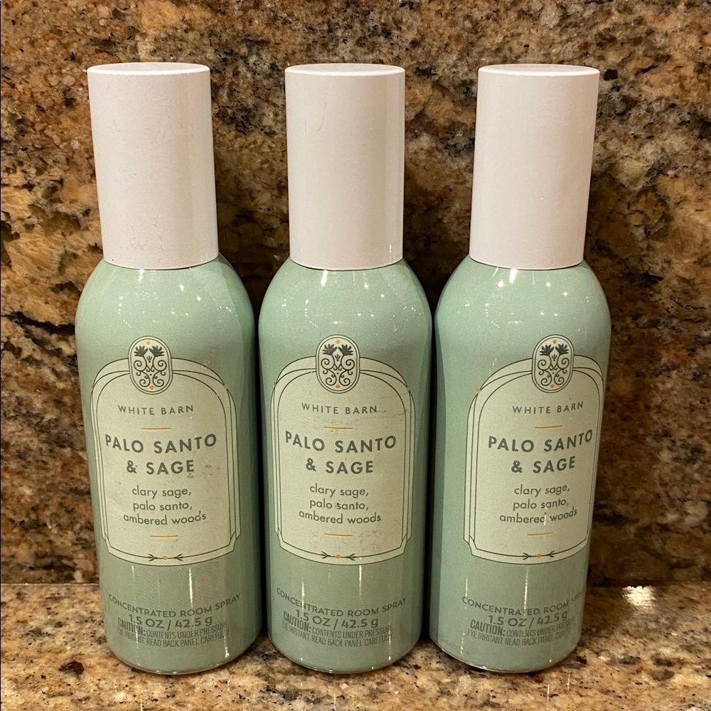 3) “PALO SANTO & SAGE” Concentrated Room Spray, ea: 1.5 oz / 42.5 g, BBW/WB, NWT